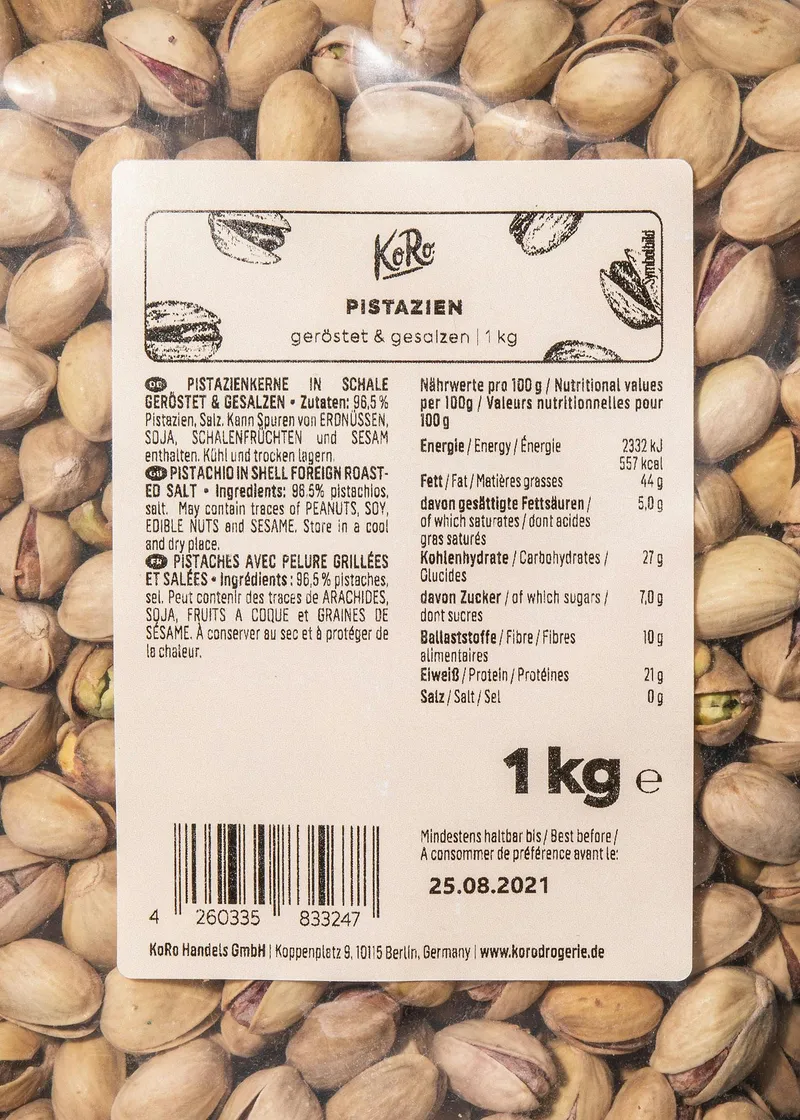 KoRo Geröstete und gesalzene Pistazienkerne 1 kg – Produktbild 3 von 5