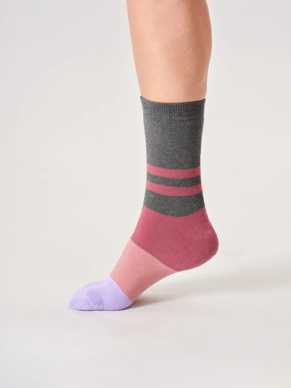 Thought Socken Modell: Colour Block, Dark grey marl, – Produktbild 1 von 1