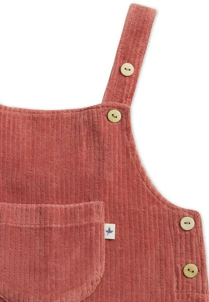 Leela Cotton Leela Cotton Kinder Latzhose aus 100% kbA-Baumwolle - Cordstoff Overall 2444, Dunkel mauve, – Produktbild 2 von 3