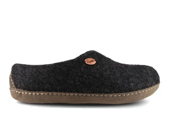 WoolFit WoolFit Barfuß-Hausschuhe „Footprint“ hand-gefilzt, extra weich & flexibel, Graphit(grau), – Produktbild 2 von 4