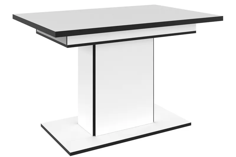 HELA Esstisch Ariana, Tisch, Küchentisch, Auszugstisch, durch innenliegende Einlegeplatten ausziehbar 120-160 cm, Schwarz|weiß, – Produktbild 2 von 5
