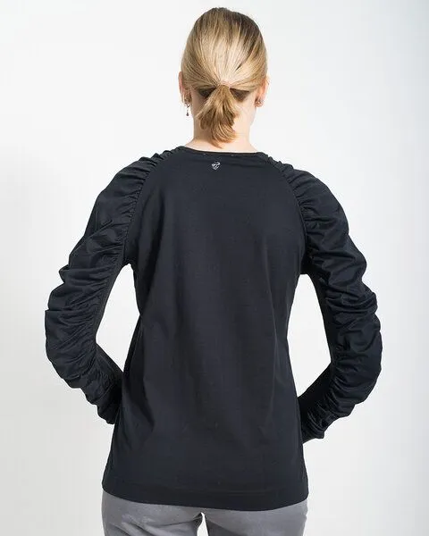 Alma & Lovis Alma & Lovis Shirtbluse aus Bio-Baumwolle | Ruffle Blouse, Schwarz, – Produktbild 4 von 4