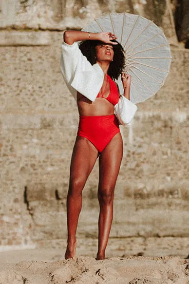 Anekdot Anekdot Damen vegan Bikiniunterteil Core High, Rot, – Produktbild 2 von 2