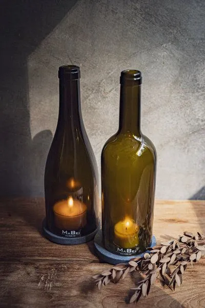 MaBe MaBe Wein WINDLICHT Klassiker - stilvoll & nachhaltig in einem - witzige Geschenkidee, Oliv, – Produktbild 4 von 4
