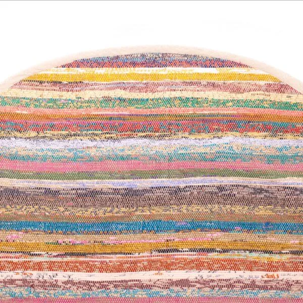 Himal Hemp Himal Hemp runder Teppich, Tischdecke oder Wanddeko handgewebt aus Recycle Sari – Produktbild 3 von 4