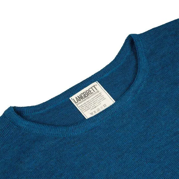 LANGBRETT LANGBRETT Feinstrick Pullover Merinowolle Unisex, Aqua meliert (blau), – Produktbild 3 von 3