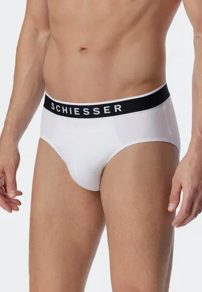 Schiesser Schiesser 3er Pack Herren Slips Biobaumwolle 95/5, Weiss, – Produktbild 4 von 4