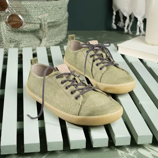 nahtur-design nahtur-design Barfußschuhe aus Bioleinen mit Kautschuksohle unisex, Grün, – Produktbild 5 von 8