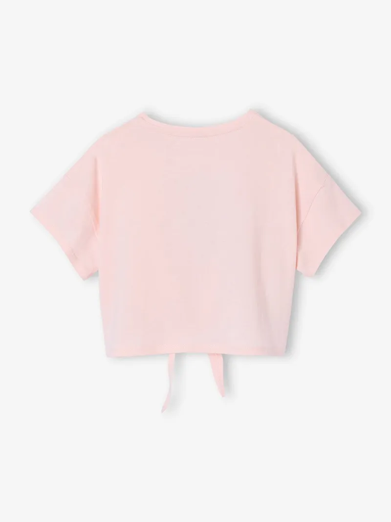 Vertbaudet SportlichersT-Shirt zum Binden MOVE Mädchen hell, Hellrosa, – Produktbild 2 von 3