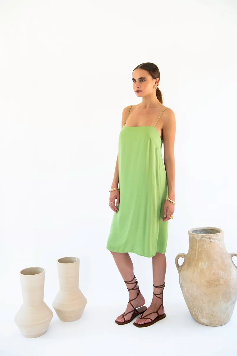 Neu Nomads Neu Nomads Damen vegan Slip Dress Julianne Boxy Emerald, Hellgrün, – Produktbild 1 von 2