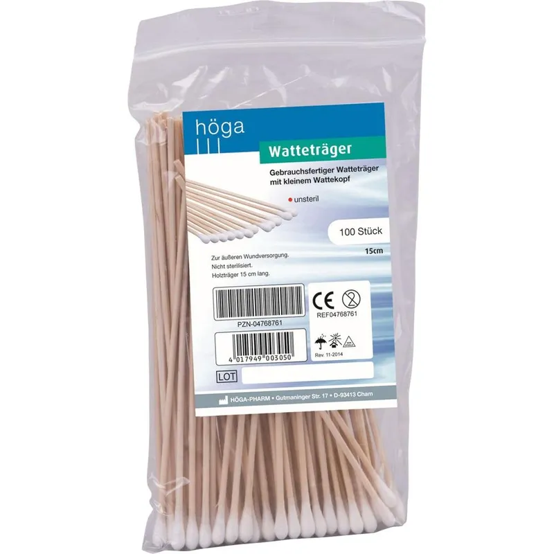 Höga-Pharm WATTETRÄGER 15 cm m.kleinem Wattekopf 100 St – Produktbild 1 von 1
