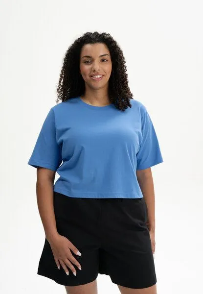 MELA Cropped T-Shirt Style DESNA | von MELA | Fairtrade & GOTS zertifiziert, Azur, – Produktbild 1 von 4