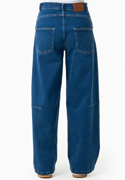 ORGANICATION ORGANICATION Jeans mit Weitem Bein aus Bio-Baumwolle, Medium blue, – Produktbild 4 von 4
