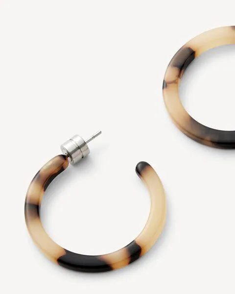 JAN N JUNE JAN N JUNE Machete Runde Ohrringe Mini Hoops aus Acetat, Grau (blonde tortoise), – Produktbild 3 von 4