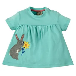 Frugi Frugi T-Shirt Hase in blau - Eva Applique Top – Produktbild 1 von 1