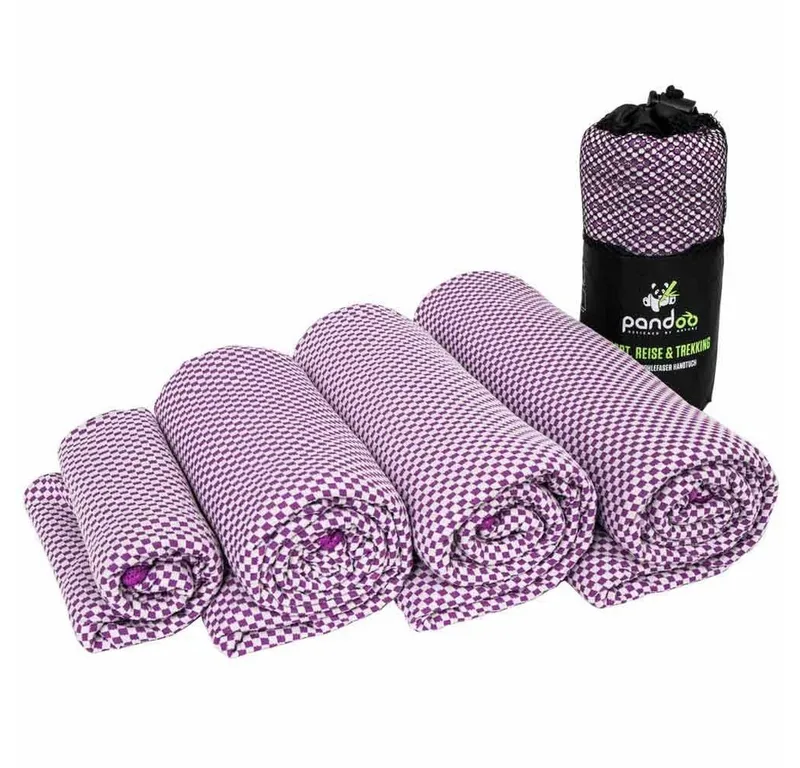 pandoo pandoo Reisehandtuch Reisehandtuch mit Bambus Aktivkohlefasern, Lila, – Produktbild 2 von 5