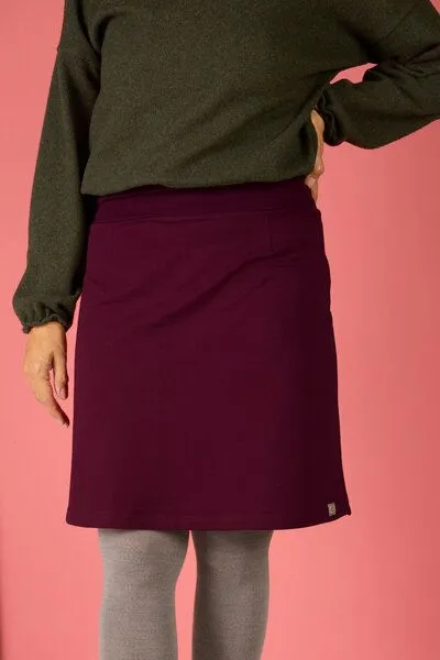 La Gitana La Gitana Damen Rock Sweatstoff A-Linie „Aurian“ nachhaltig & fair, Bordeaux (rot), – Produktbild 2 von 4
