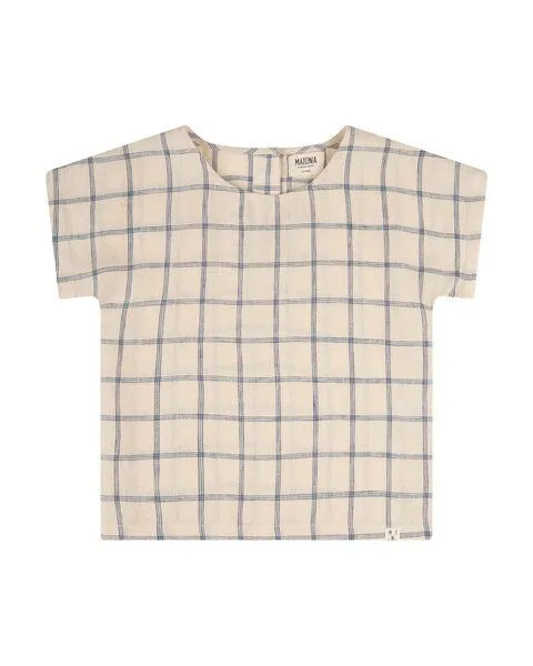 MATONA Matona Lockeres Leinen T-Shirt für Kinder / Easy T-Shirt, Blue net, – Produktbild 4 von 4