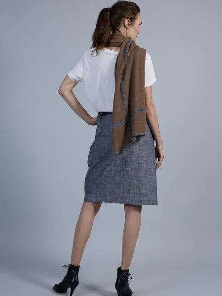 Susan's Fashion Susan's Fashion Merinowollschal Sue mit Karostreifen, Braun, – Produktbild 4 von 4