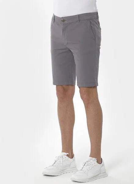 ORGANICATION ORGANICATION Slim Chino-Shorts aus Bio-Baumwolle, Grau(shadow), – Produktbild 3 von 4
