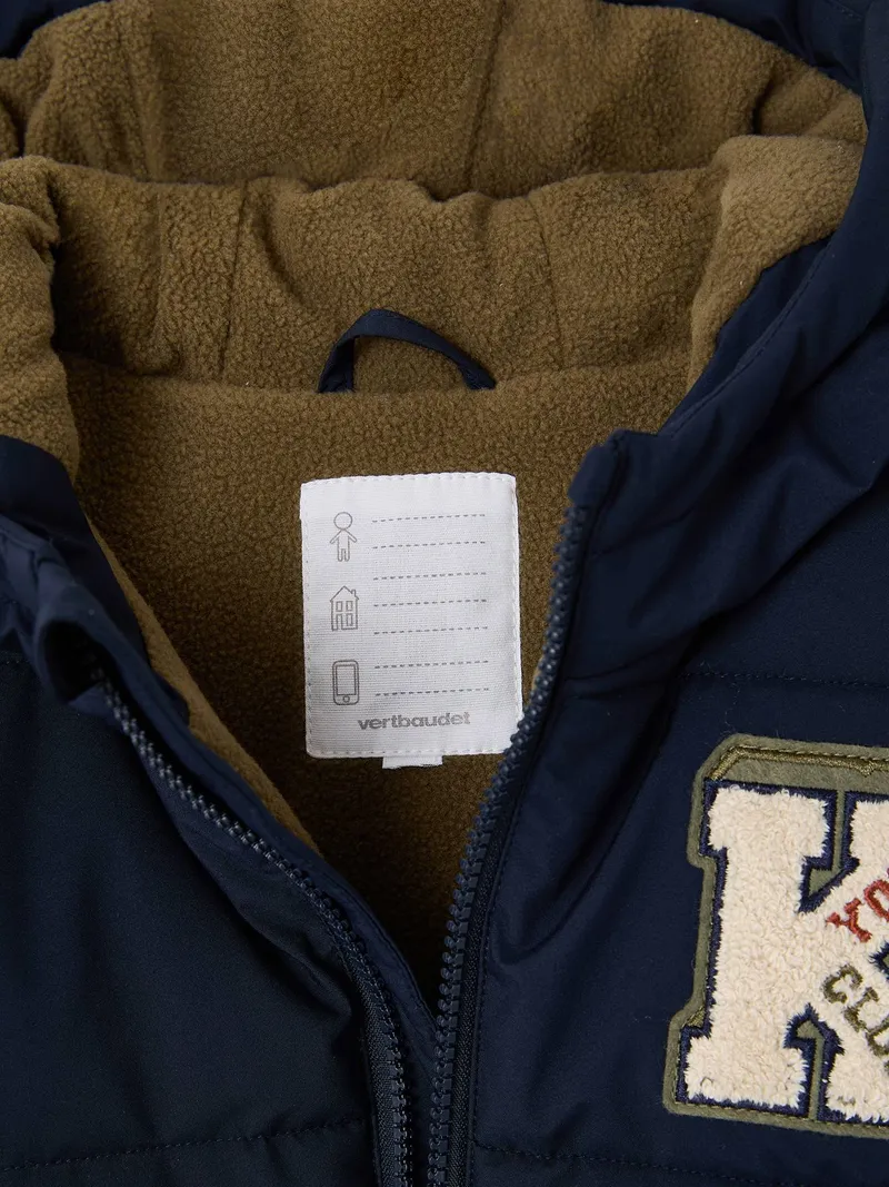 Vertbaudet Jungen Steppjacke mit Kapuze und Fleecefutter, Marine, – Produktbild 4 von 4