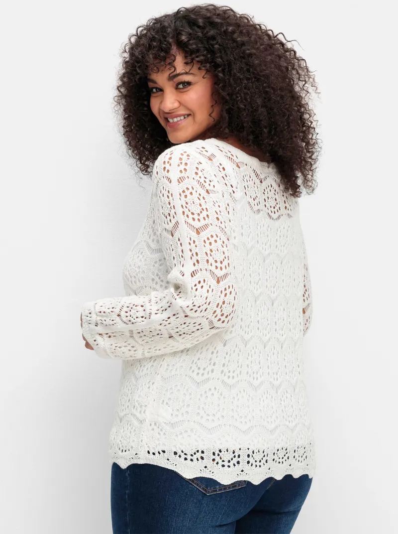 sheego by Joe Browns Strickjacke, Offwhite, – Produktbild 2 von 2