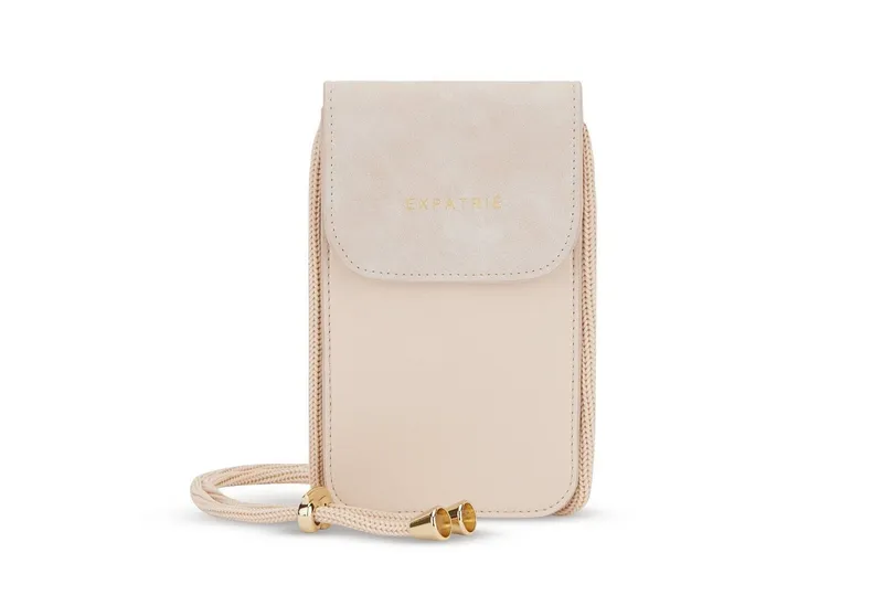Expatrié Handytasche AMELIE Handytasche zum Umhängen Damen, Verstellbare Länge, Veganes Kunstleder, Beige, – Produktbild 1 von 8