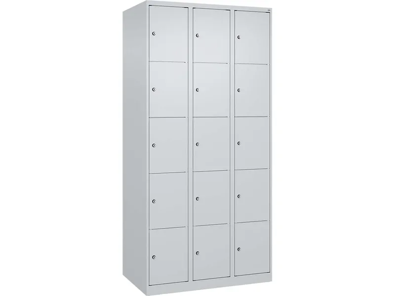 C+P C+P Schließfachschrank Classic PLUS, 15 Fächer, 1850x900x500mm, Lichtgrau/Lichtgrau – Produktbild 1 von 1
