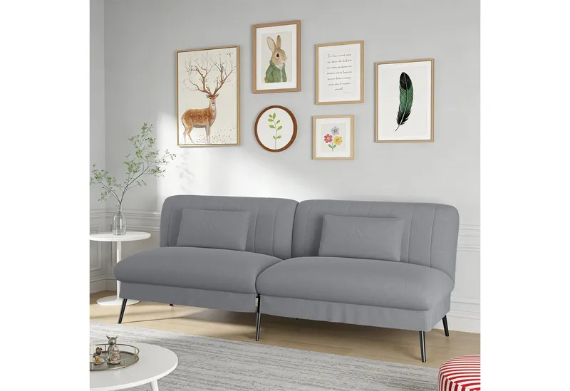 COMHOMA Schlafsofa Klappbares Schlafsofa 2-in-1 Couch, Multifunktionales Sofa, mit Großer Liegefläche, Platzsparendes Bettsofa, Grau, – Produktbild 1 von 5