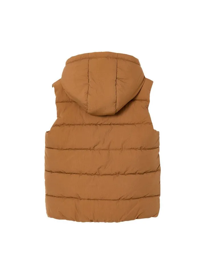 Vertbaudet Vertbaudet Steppjacke Steppweste mit Kapuze Jungen, Übergangszeit, Beige, – Produktbild 3 von 4