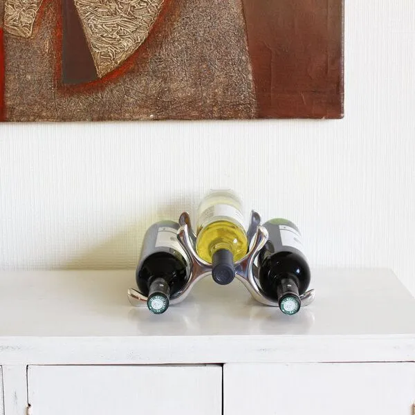 Mitienda Shop Mitienda Shop Weinflaschenhalter aus Zinn für 3 Weinflaschen – Produktbild 4 von 4