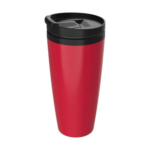 elasto elasto Kaffeebecher to go - Thermobecher auslaufsicher mit Klappdeckel, Rot, – Produktbild 1 von 3