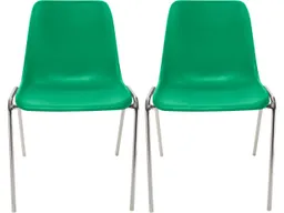 2x Besucherstuhl "ECO" Gestell verchromt, Kunststoffschale maigrün – Produktbild 1 von 1