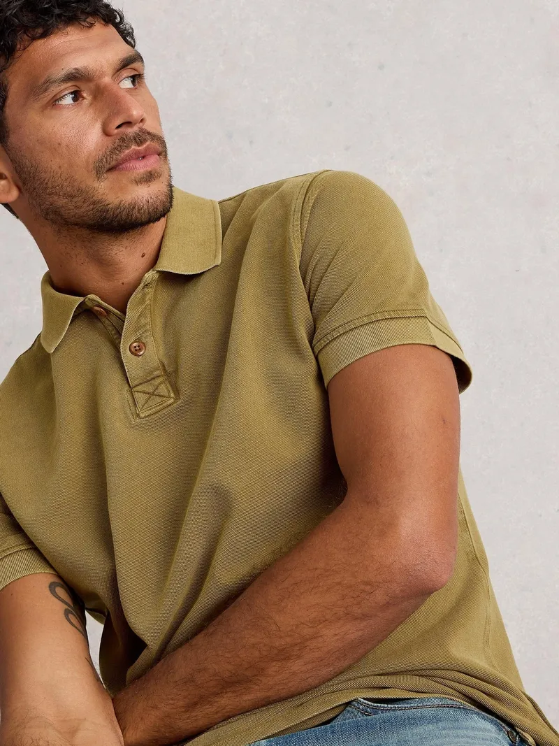 White Stuff Polohemd Utility - L/R, Khakigrün, – Produktbild 1 von 4