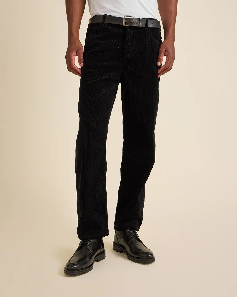 Côtelé Côtelé Herren vegan Hose Mit Geradem Bein Schwarz, Schwarz, – Produktbild 1 von 2