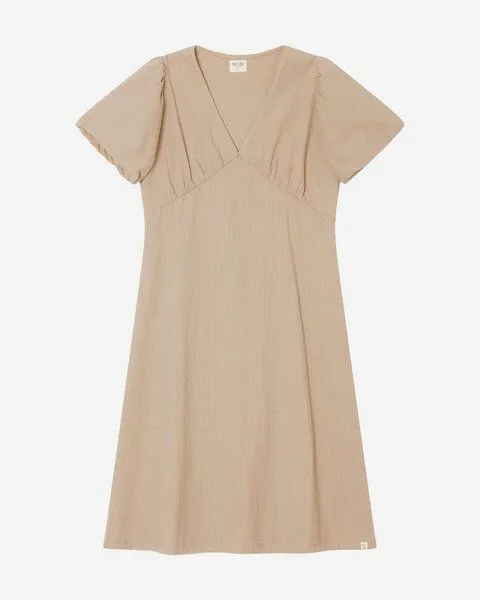 MATONA Matona Midikleid | V-Neck Dress | aus Bio-Baumwolle | GOTS-zertifiziert, Sand, – Produktbild 4 von 4
