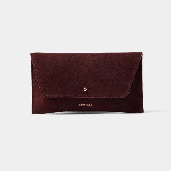 ann kurz ann kurz Mini Envelope – Portemonnaie aus Leder, Suede burgundy, – Produktbild 1 von 1