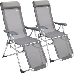 Casaria® Gartenstuhl Hochlehner 2er-Set Anthrazit Alu – Produktbild 1 von 1