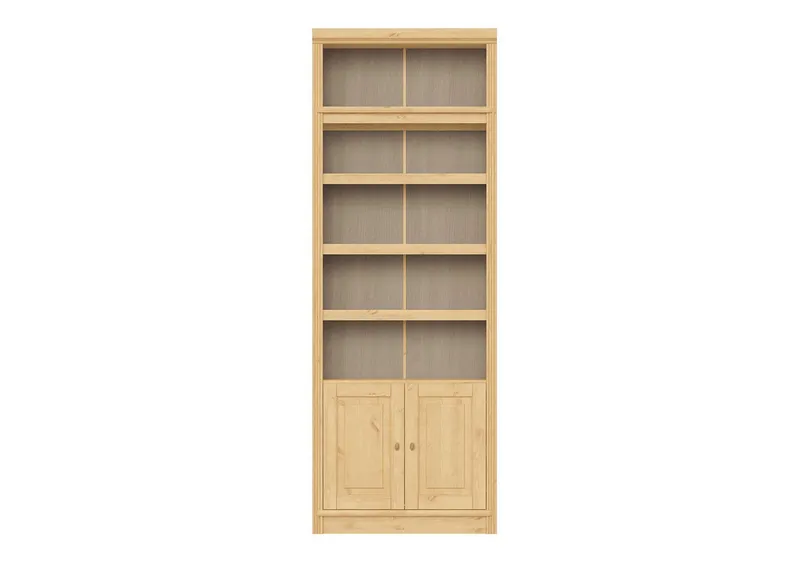 OTTO home Bücherregal mit 2 Türen Soeren Regal Aktenregal B/T/H: 80/29/220 cm, massive Kiefer, FSC®-zertifiziert, Beige, – Produktbild 5 von 5
