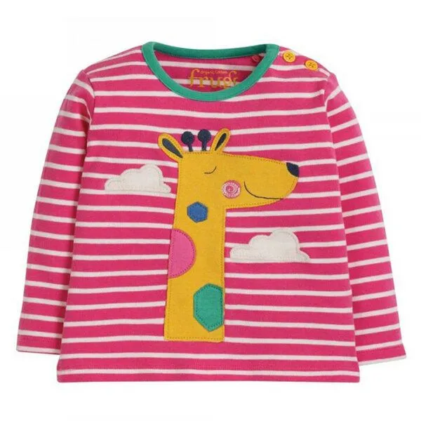 Frugi Frugi Langarm-Shirt Giraffe Button Applique Top – Produktbild 1 von 3