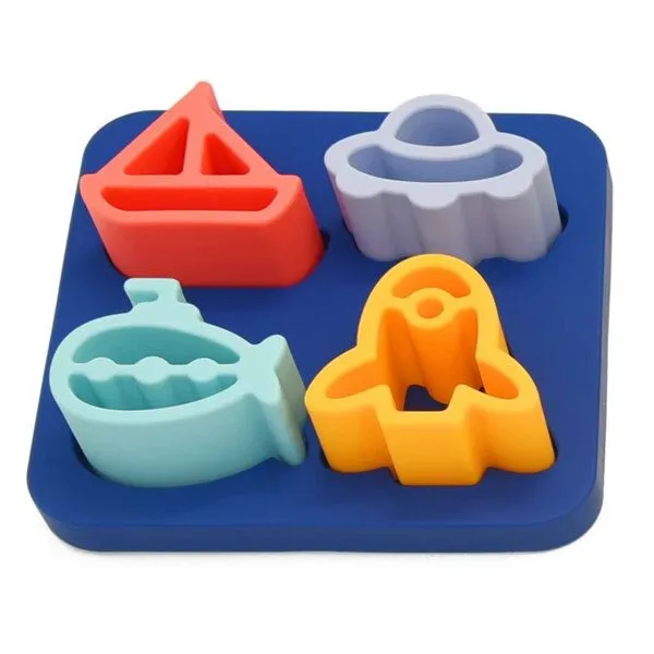 PETIKIDS PETIKIDS Silikon-Lernspielzeug – Puzzle mit Fahrzeugen – Produktbild 1 von 4