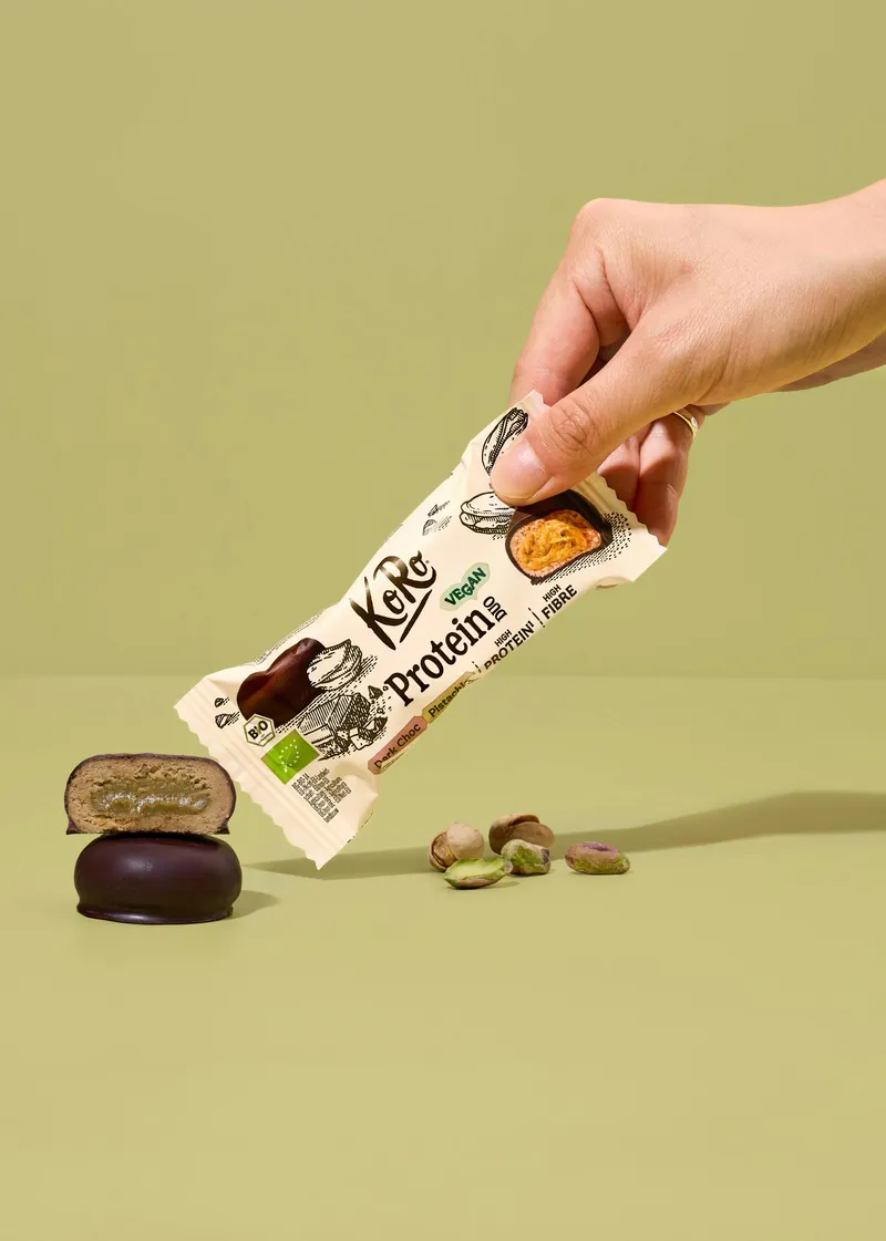 KoRo Bio Protein Duo Dark Choc Pistachio | 2 x 20 g – Produktbild 3 von 5