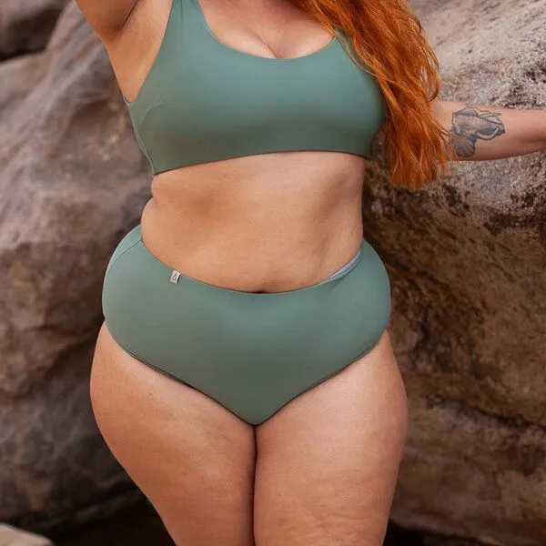 Inaska INASKA High Waist Bikini Hose PURE, Khaki, – Produktbild 1 von 3