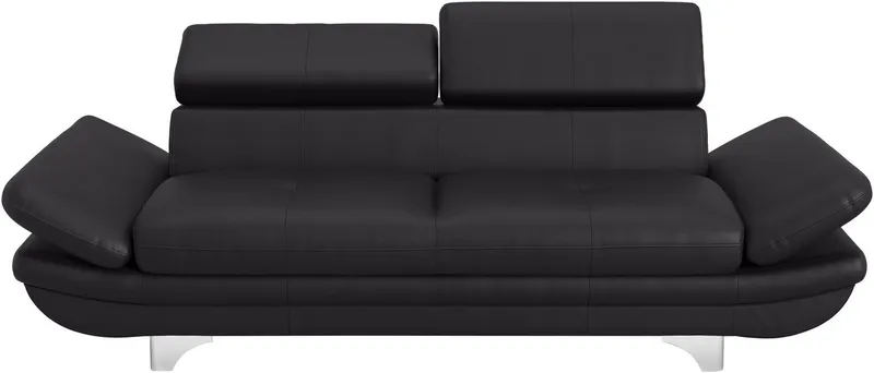 COTTA 3-Sitzer Enterprise Big-Sofa mit Kopf- und Armteilverstellung, B: 233 cm, Leder, Modernes Einzelsofa, Schwarz, – Produktbild 4 von 4