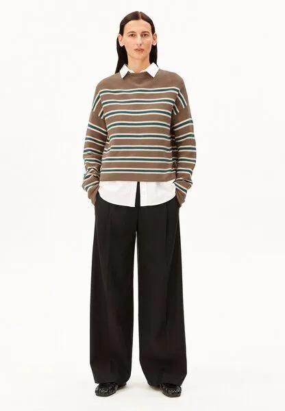 ARMEDANGELS ARMEDANGELS MERINAA STRIPED Damen Strickpullover aus100% Bio-Baumwolle, Amberwood-oatmilk, – Produktbild 4 von 4