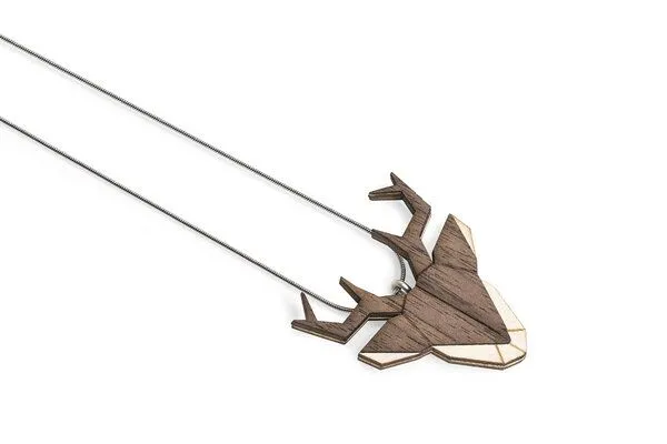 BeWooden BeWooden Halskette Hirsch | Kette mit Anhänger aus Holz, Deer, – Produktbild 2 von 4