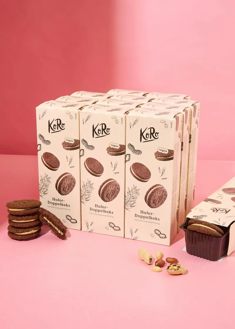 KoRo Hafer-Doppelkeks mit Erdnussbutterfüllung 12 x 180 g – Produktbild 1 von 5