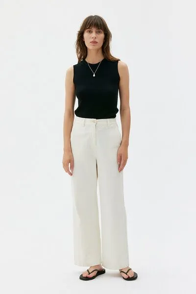 Maska Maska DIZA High Waist Straight Leg Pants, Offwhite – Produktbild 1 von 3