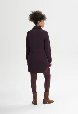 MELA MELA Damen vegan Kleid Aus Rippstrick Mit Rollkragen Arunika Holunder Melange – Produktbild 1 von 1
