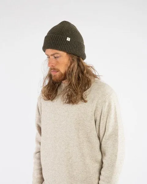 MATONA Matona Strickmütze für Kinder, Frauen und Männer aus Bio-Baumwolle und Lammwolle / Beanie, Olive, – Produktbild 1 von 3
